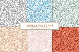 Paisley design pattern set, a Pattern Graphic by Viaireshop