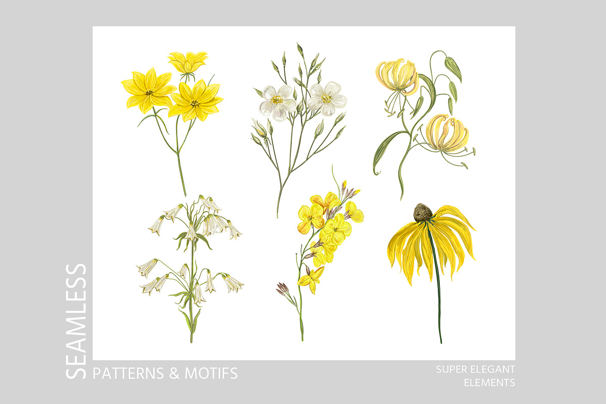 Summer Florals! Patterns & Motifs, a Pattern Graphic by HannaStudio (Photo 2 of 10)