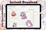 Cute Unicorn Halloween Sticker Set, a Graphic by Dori Debreceni draws (Thumbnail 3 of 4)