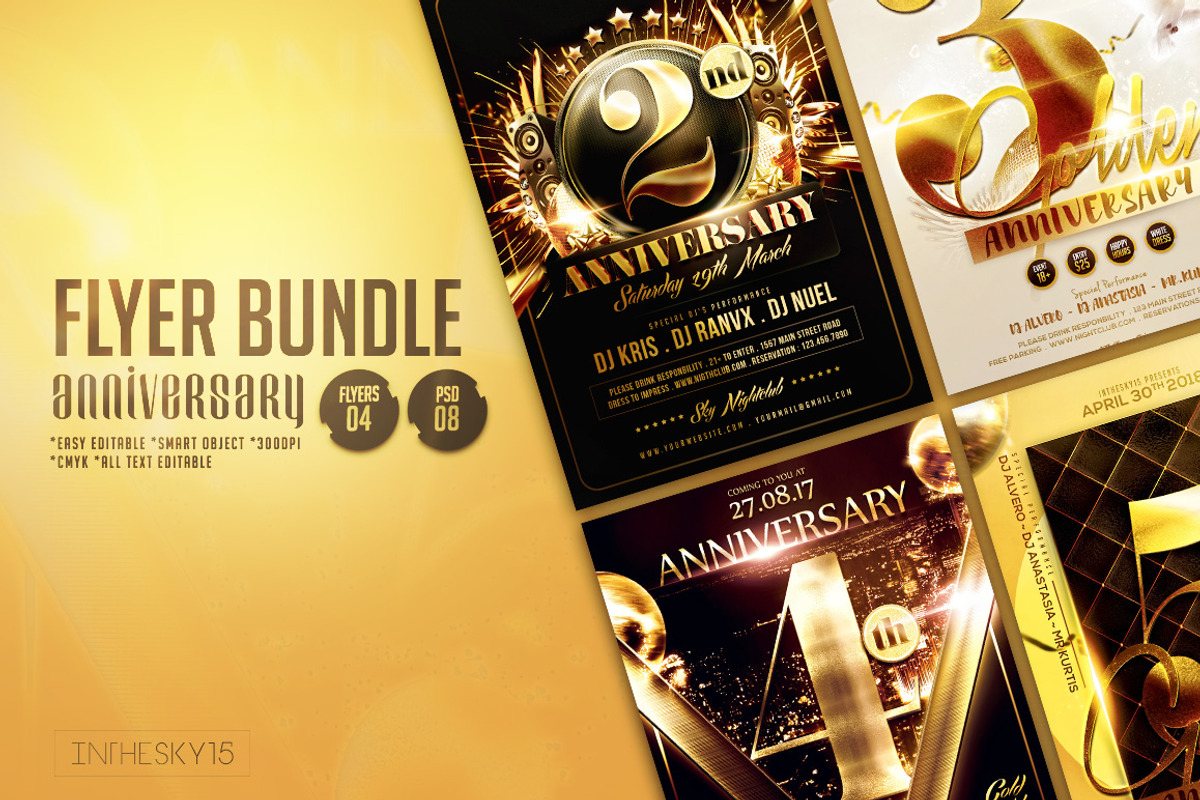 Anniversary Flyer Bundle, a Flyer Template by InTheSky15 (Photo 1 of 5)