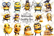 Quirky Funny Bee Clipart, an Illustration by OK Design (Thumbnail 1 of 5)