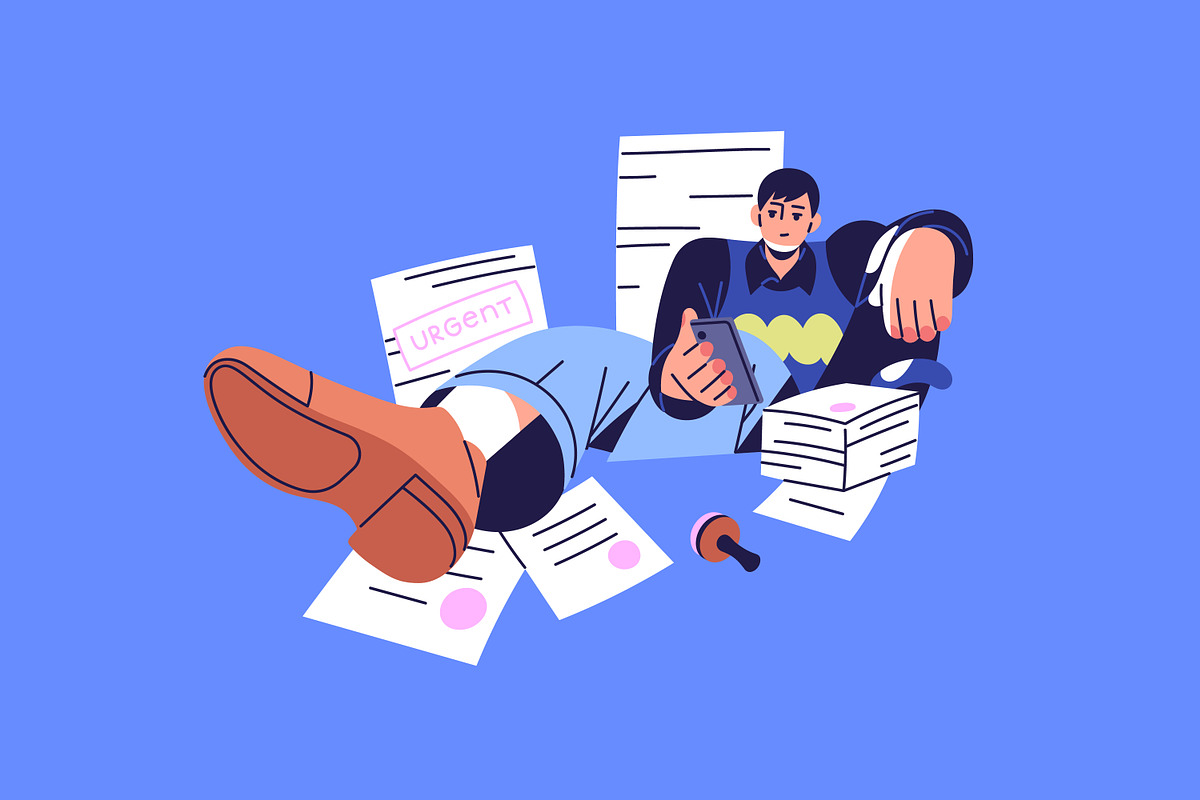 People with gadget addiction concept, a Person Illustration by PaperTrident (Photo 7 of 9)
