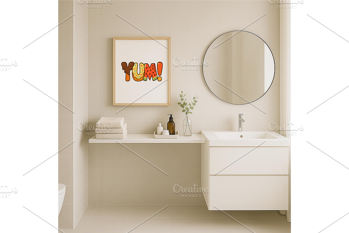 YUM! Food Letter Art Print | Playful, a Background Graphic by LaseredNinja (Photo 5 of 7)