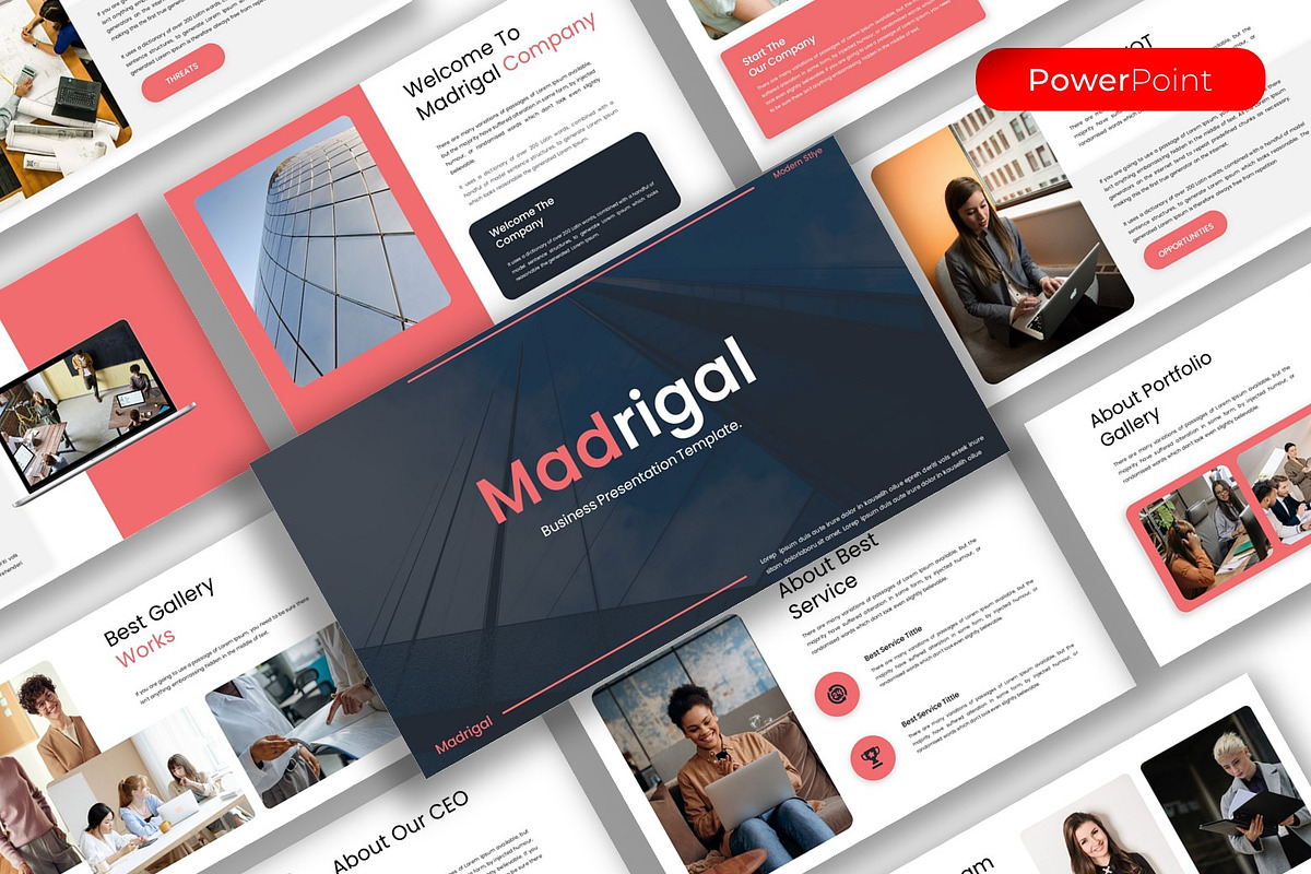 Madrigal – Business PowerPoint, a Presentation Template by kreatifreya (Photo 1 of 5)