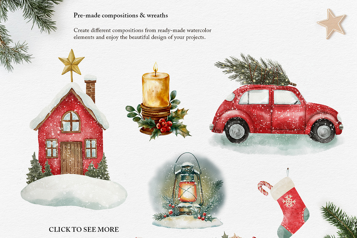 Christmas Holiday Vintage Collection, a Seasonal Illustration by Jenny Quince (Photo 2 of 12)