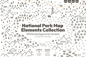 Mountain Map Vector Set, a Transportation Illustration by Ilia Design