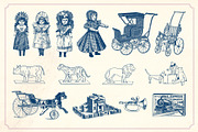 141 vintage toys vector pack, an Object Graphic by Mr Vintage (Thumbnail 6 of 10)