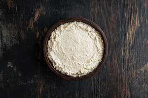 Creamy cottage cheese served in a ru, a Photo by Tanuart