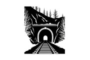 Train Tunnel Silhouette Bundle, a Graphic by hafijul (Thumbnail 2 of 15)