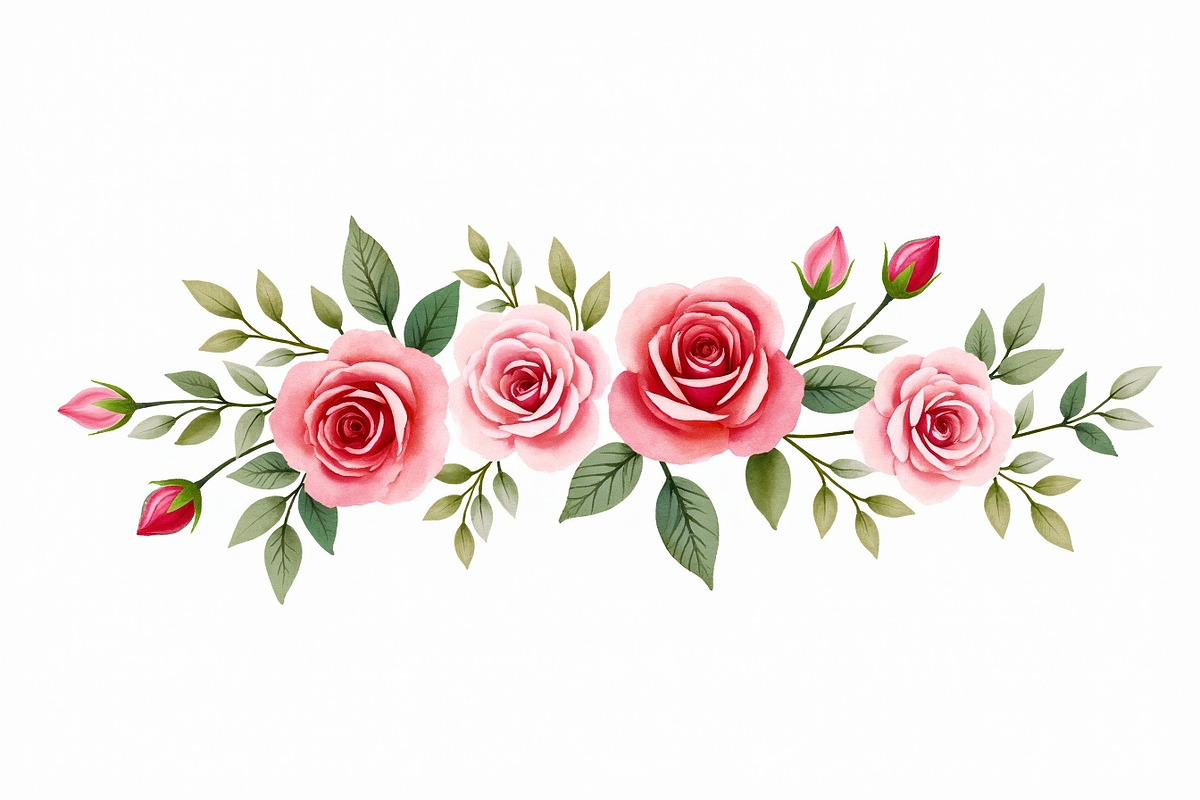 Vintage Rose Watercolor Set, an Illustration by Creativeshirt (Photo 7 of 11)