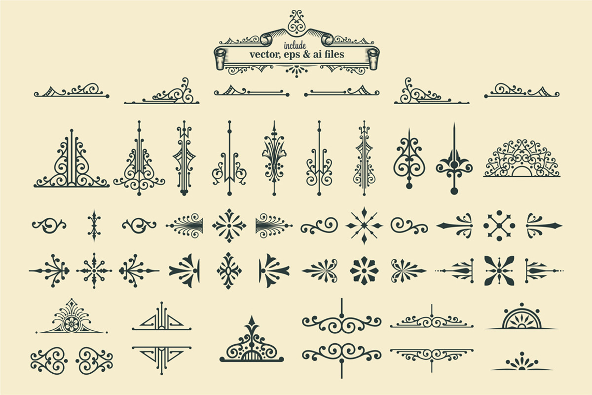 Vintage Ornaments Ribbon Banner, an Object Graphic by G7 (Photo 3 of 6)