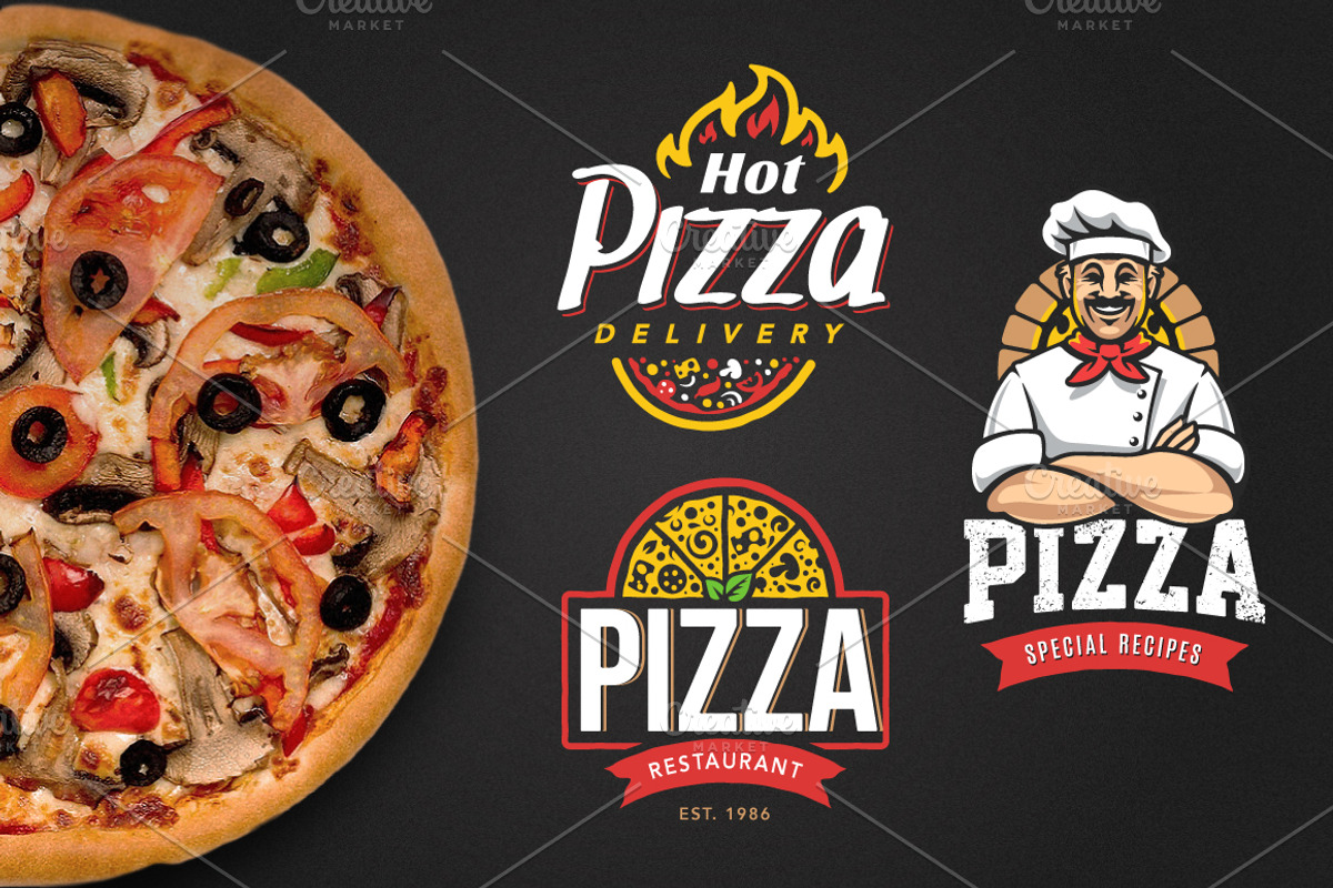 Pizza Logo Templates, a Branding & Logo Template by Vecster (Photo 6 of 10)