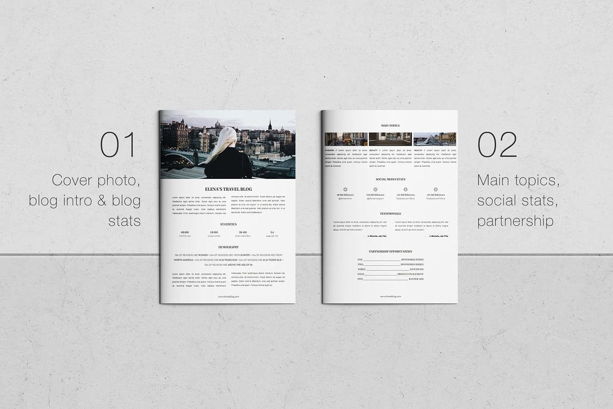 3 Page Press Kit for Bloggers, a Resume Template by Leo Resume (Photo 2 of 5)