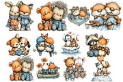 Cute Animal Couple Clipart, an Illustration by DreamArtGraphic (Thumbnail 4 of 4)