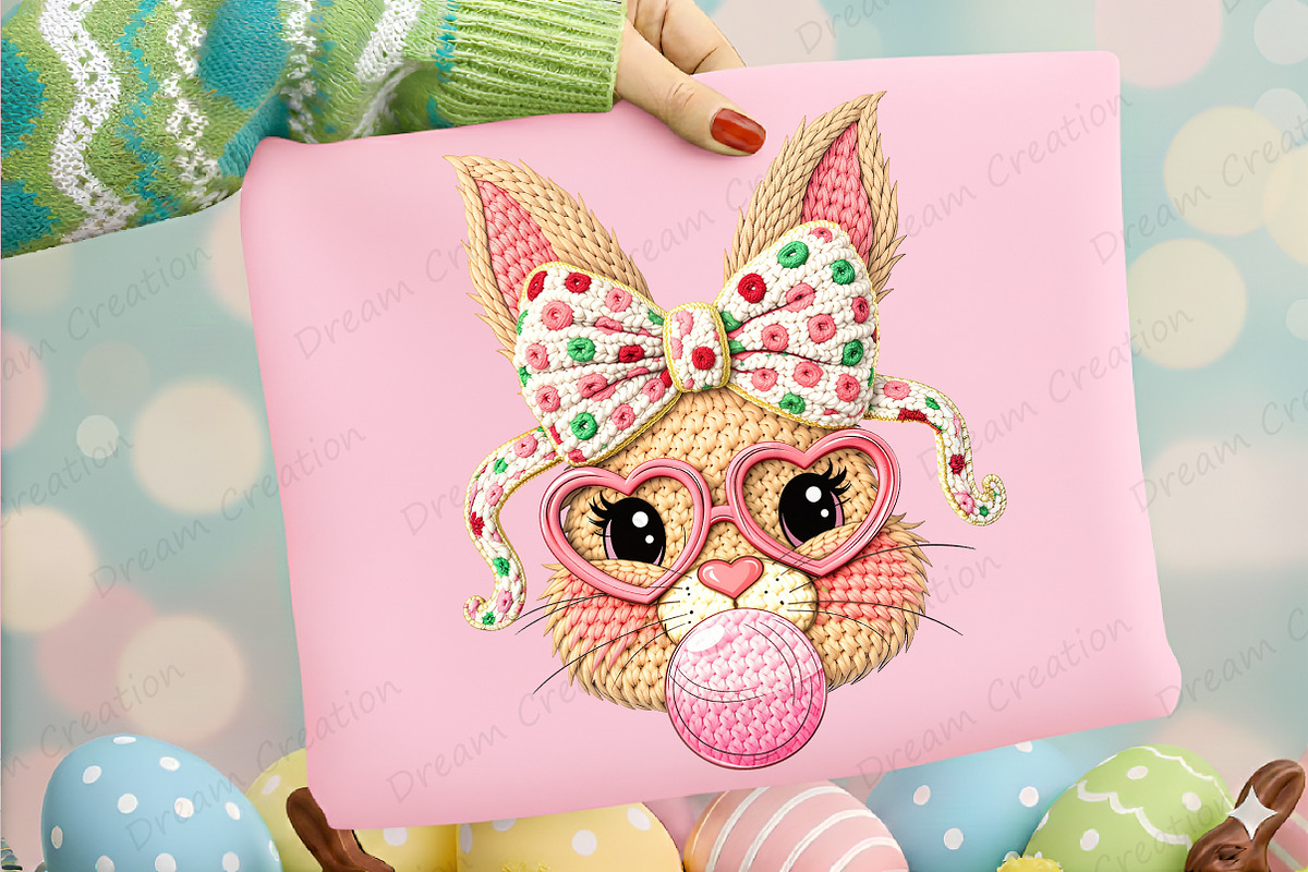 Yarn Crochet Easter Bunny, Coquette, an Illustration by Dream Creation (Photo 5 of 5)