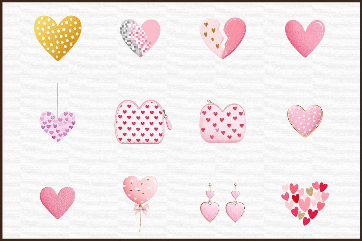 Sequin Heart Valentines Clipart, an Illustration by Sublimation Artist (Photo 3 of 6)