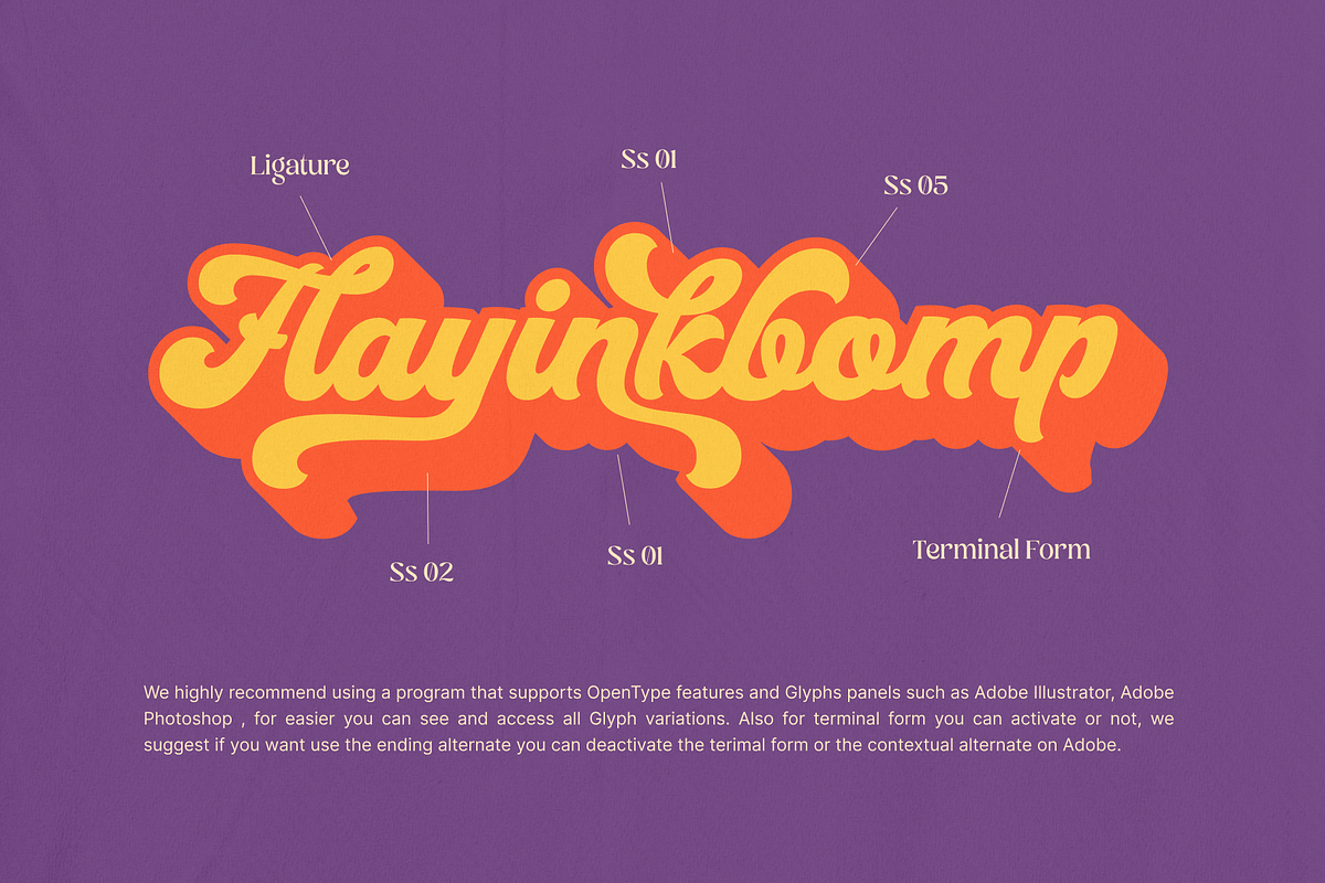Mucky Script - Retro Groovy Font, a Script Font by Holyline Design (Photo 11 of 14)
