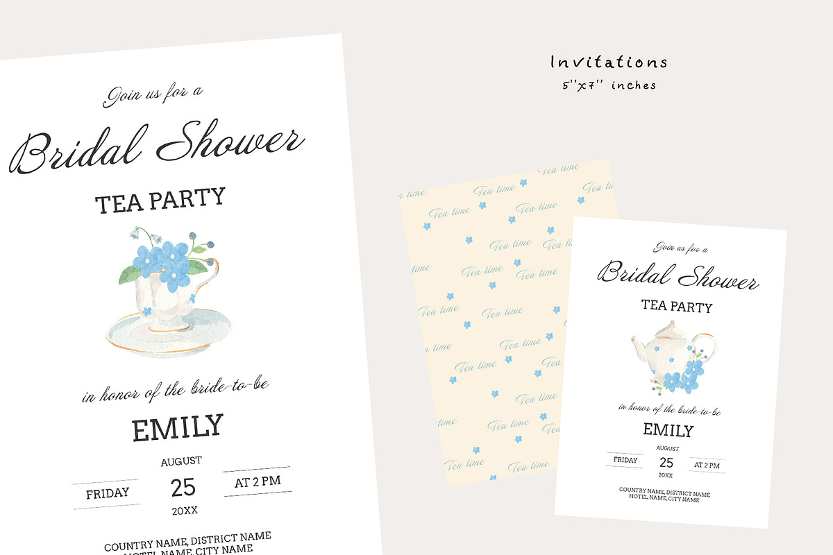 Tea Party Watercolor Clipart, a Decorative Illustration by natalisart (Photo 7 of 17)