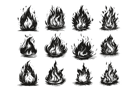 Flame And Fire Hand Drawn, an Object Illustration by LadadikArt