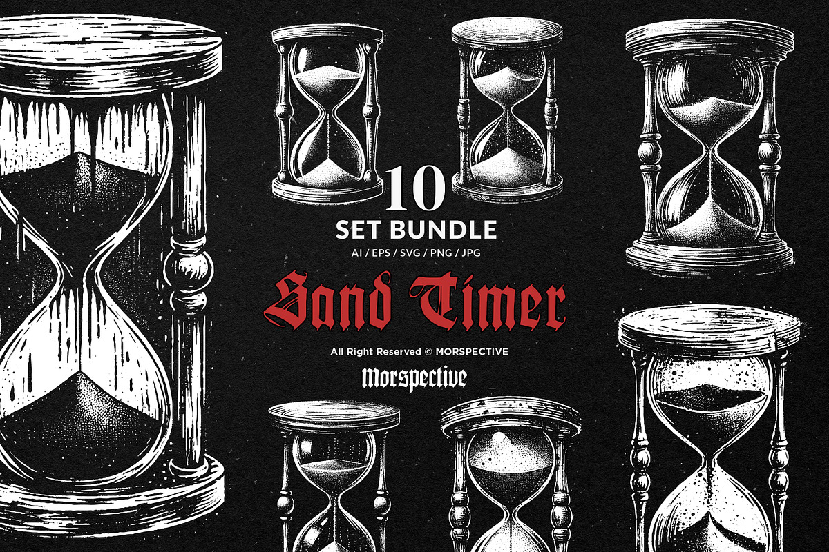10 Bundle Dark Art Hourglass San, an Illustration by Morspective (Photo 1 of 7)