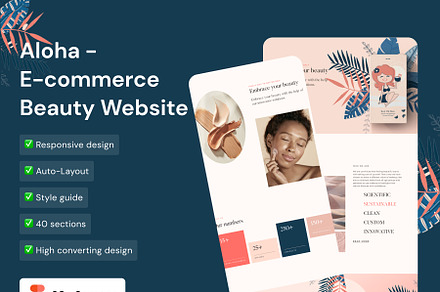 Aloha - E-commerce Beauty Website, an UI Kit Template by AE.design