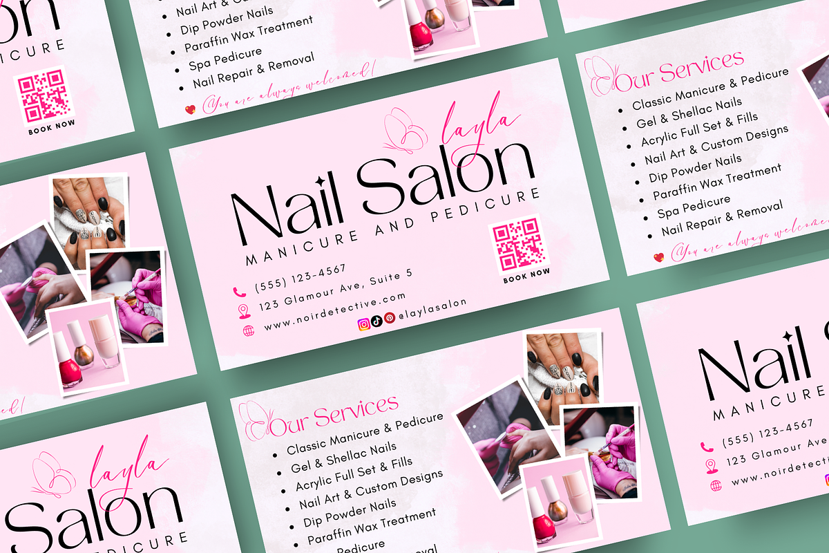 Custom Nail Salon Business Card, a Business Card Template by Elegant_Studio44 (Photo 4 of 6)
