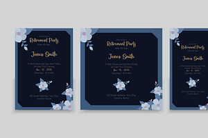 Set of retirement party invitation