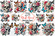 Skull floral sublimation clipart bun, an Illustration by RobertsArt (Thumbnail 1 of 4)