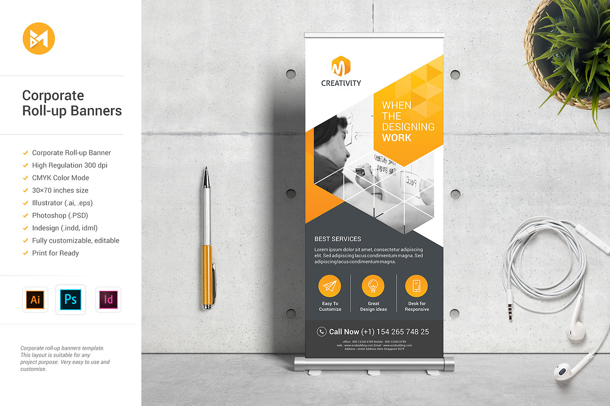 Roll-Up Banner, a Marketing Template by Brochure-Market (Photo 2 of 4)