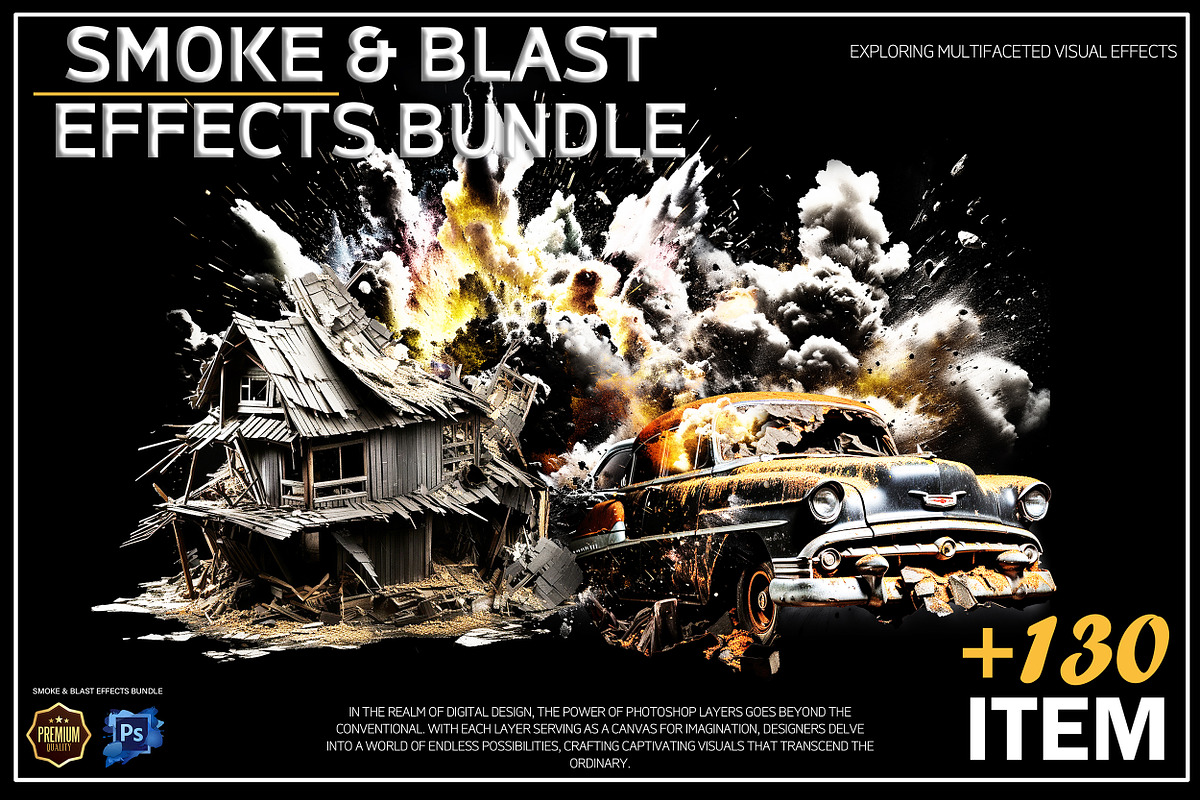 Smoke & Blast Effects Bundle, a Layer Style Add-On by ODO Visual Shop (Photo 1 of 15)