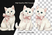 15 Bundle Watercolor Girl Cat Pink, an Animal Illustration by Morspective (Thumbnail 2 of 8)