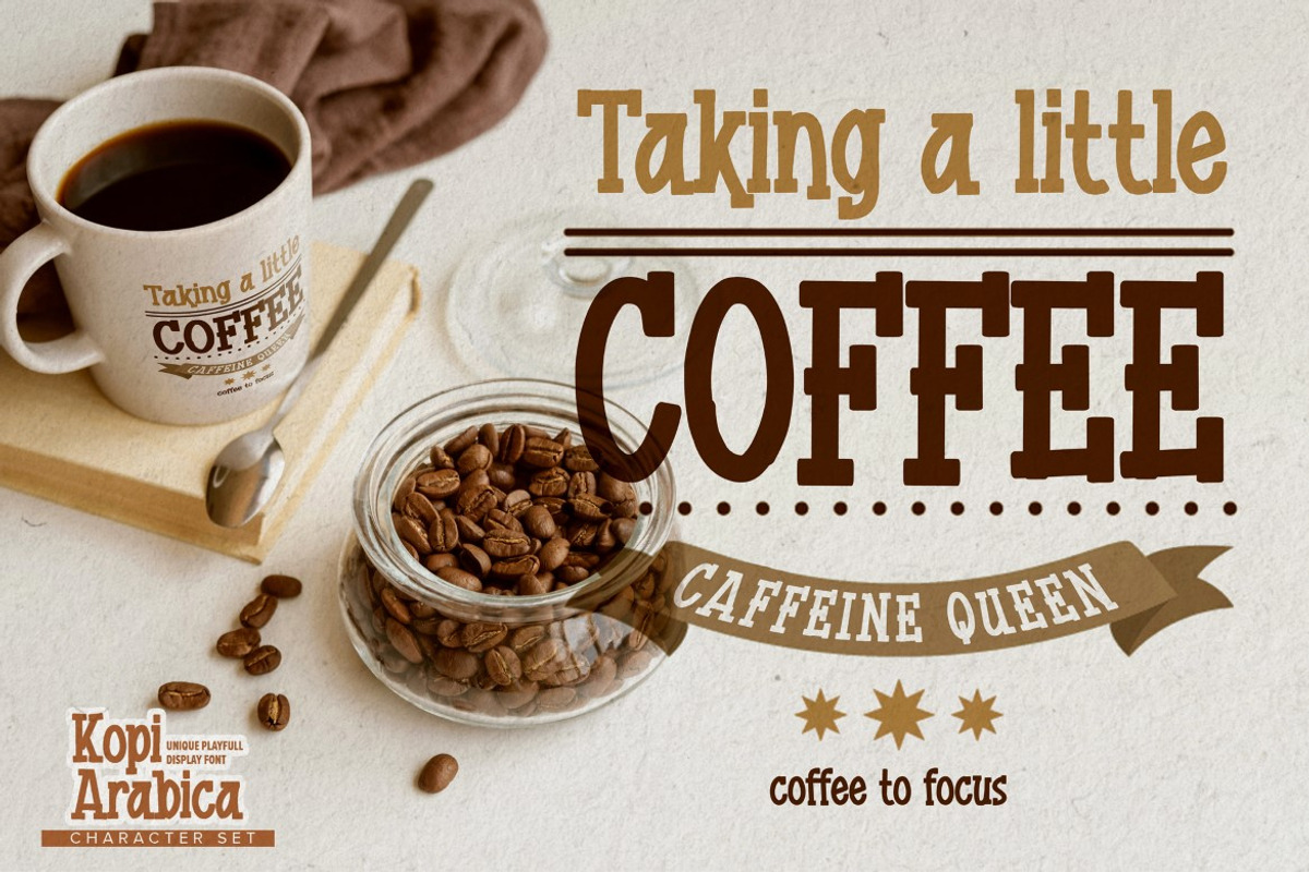 Kopi Arabica-Unique Playful Display, a Font by Gassstype (Photo 7 of 8)