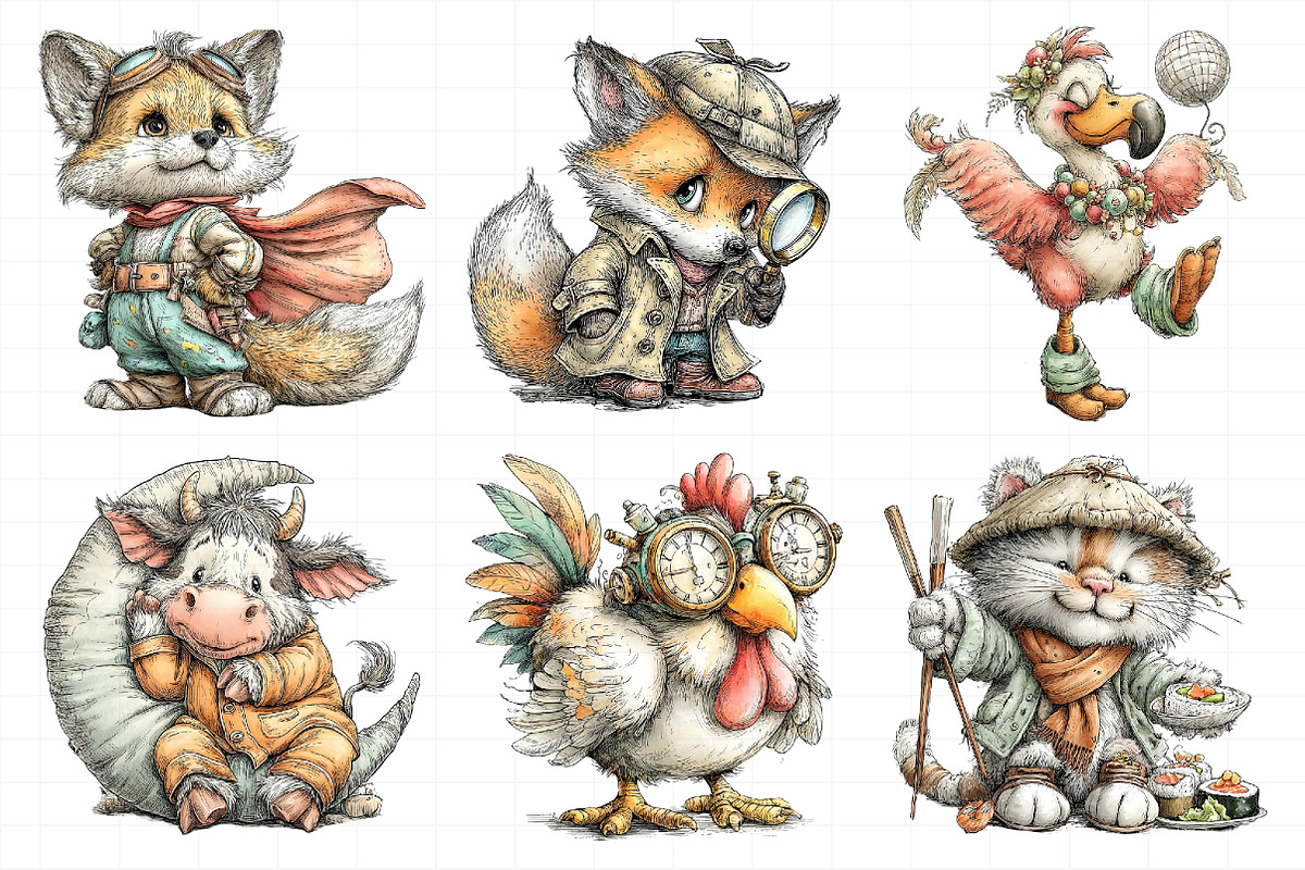 Quirky Animals Clipart, an Illustration by Daily.Designs (Photo 3 of 5)