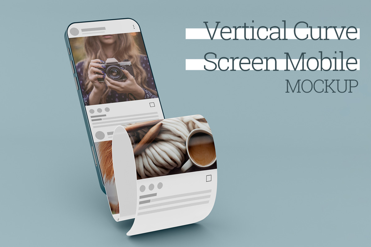 Vertical Curve Screen Phone Mockup, a Product Mockup by McLittle Stock (Photo 1 of 3)