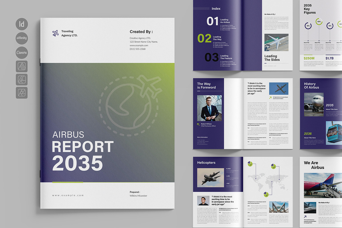 Airbus Annual Report Template_CANVA, a Brochure Template by TemplateFolio-Shop (Photo 1 of 12)