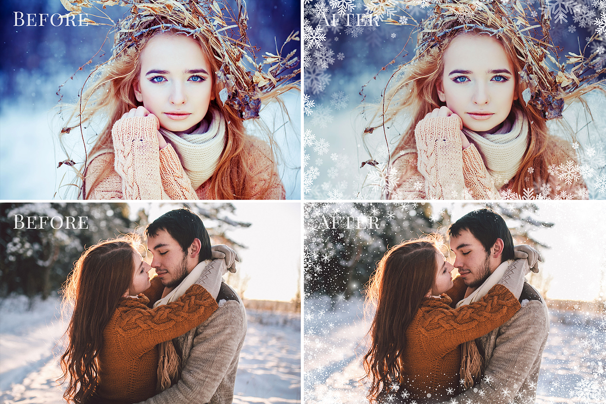 Snowflake Frames photo overlays, a Layer Style Add-On by BrownLeopard (Photo 4 of 6)