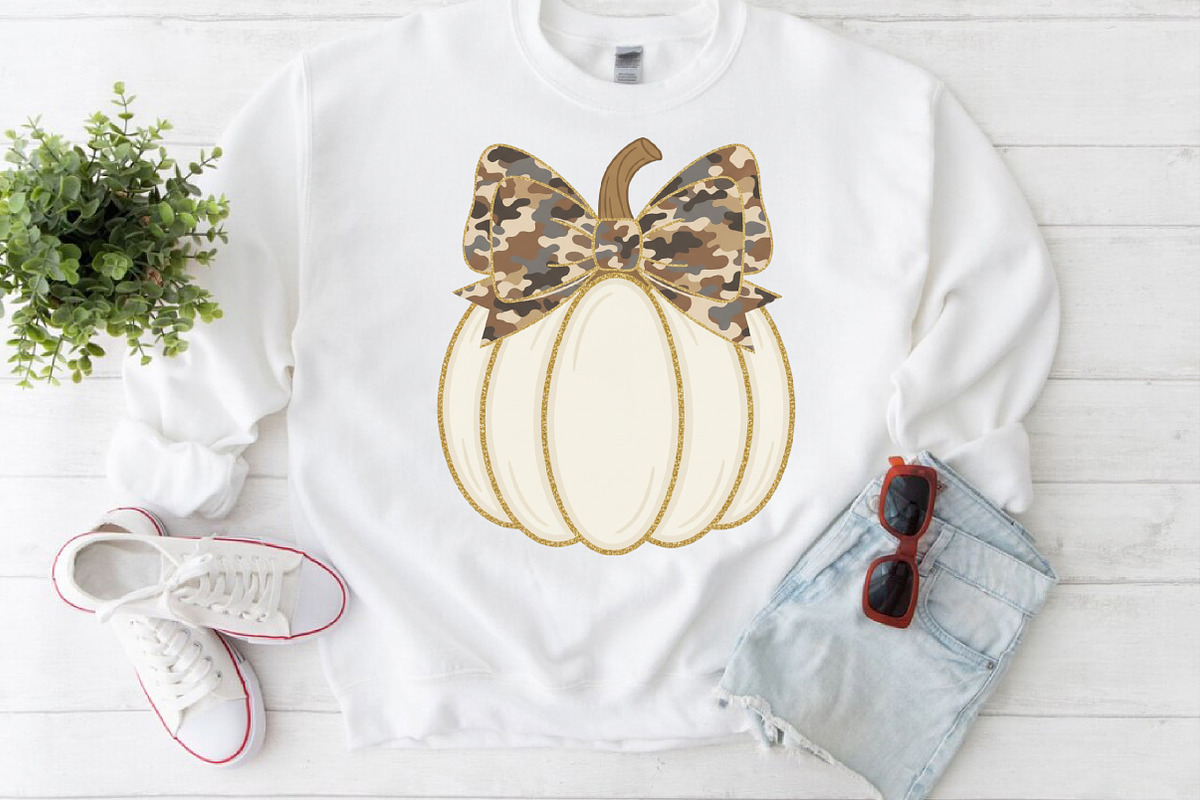 Preppy Camo Pumpkin Coquette Fall, an Illustration by Craft Nest (Photo 2 of 6)