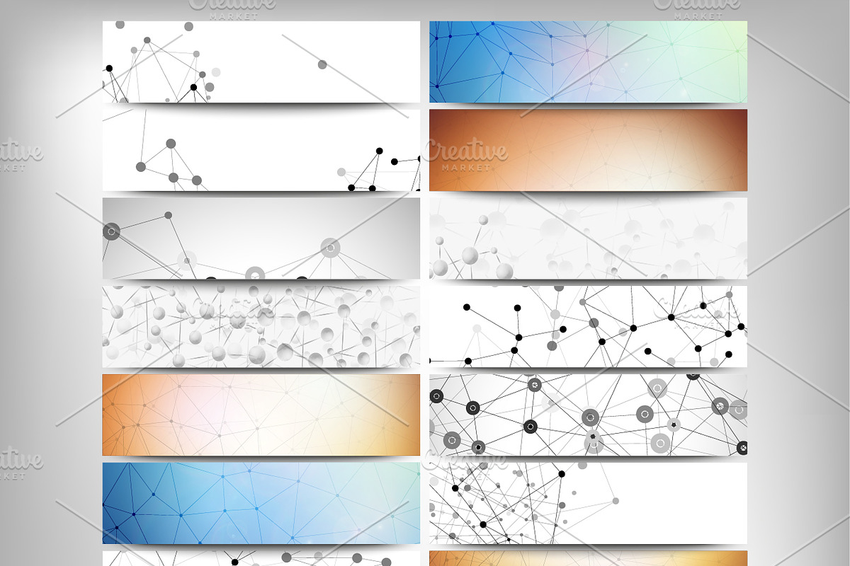 Headers set, science backgrounds, a Technology Illustration by VectorShop