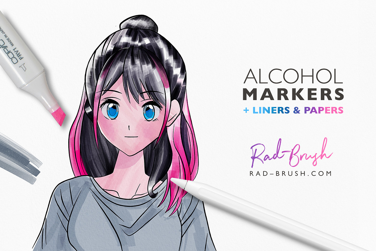 Procreate Alcohol Markers & Papers, a Brush Add-On by RadekBroz (Photo 8 of 8)