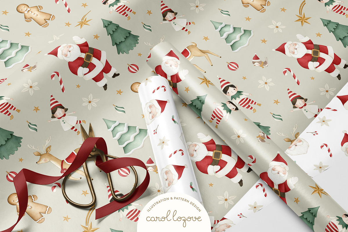 Watercolor Whimsical Christmas Set, a Decorative Illustration by Carol Lozove (Photo 42 of 44)