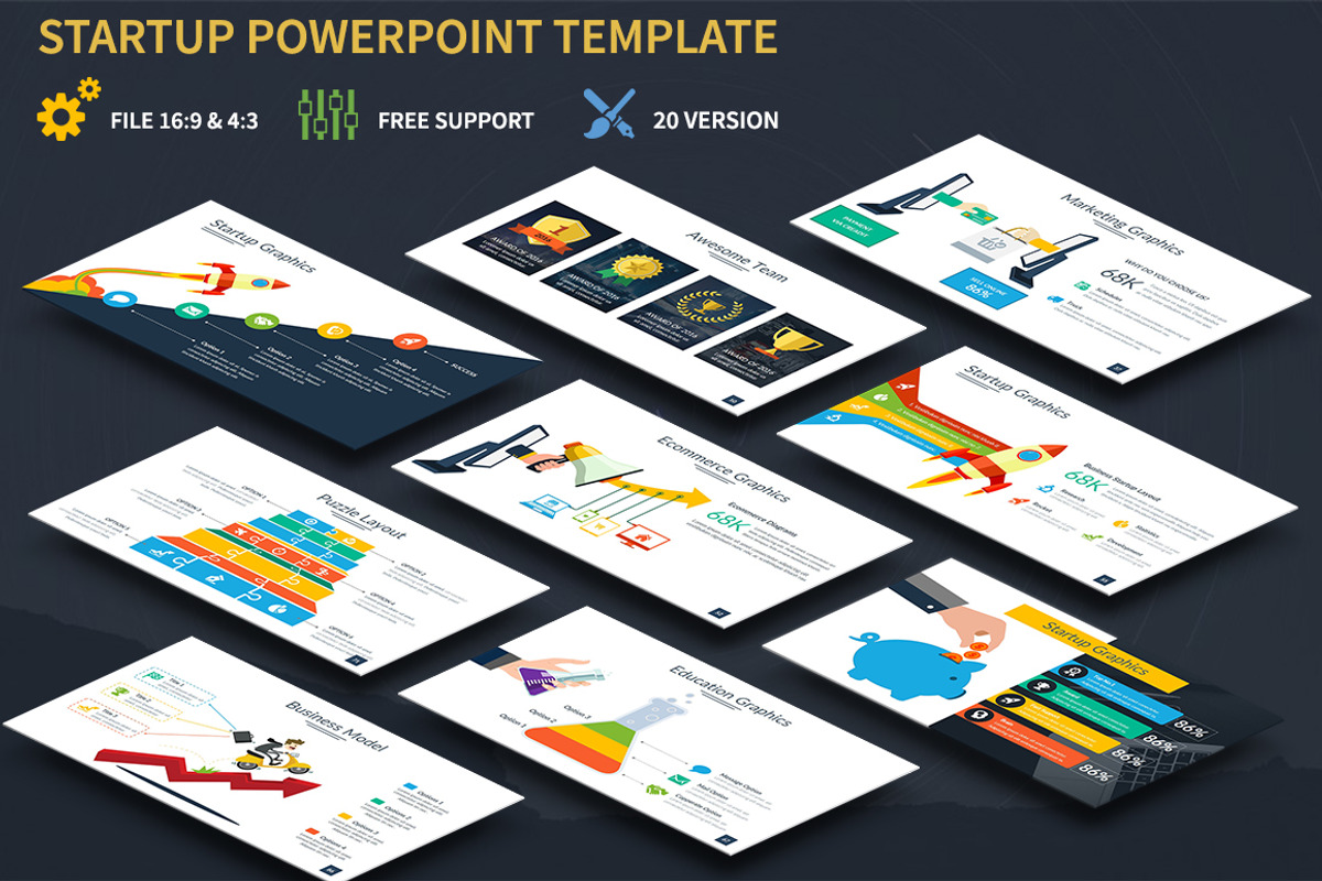 Startup Powerpoint Template, a Presentation Template by UniqueStudio (Photo 1 of 10)