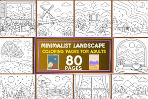 Minimalist Landscape Coloring Pages, a Brochure Template by LA Design