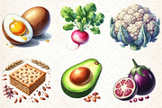 Low Carb Food Clipart Bundle, an Illustration by DreamCafeArt (Thumbnail 3 of 9)