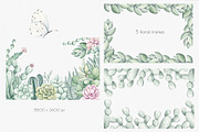 Watercolor ClipArt Green Plants, an Illustration by SirenaArt (Thumbnail 5 of 20)