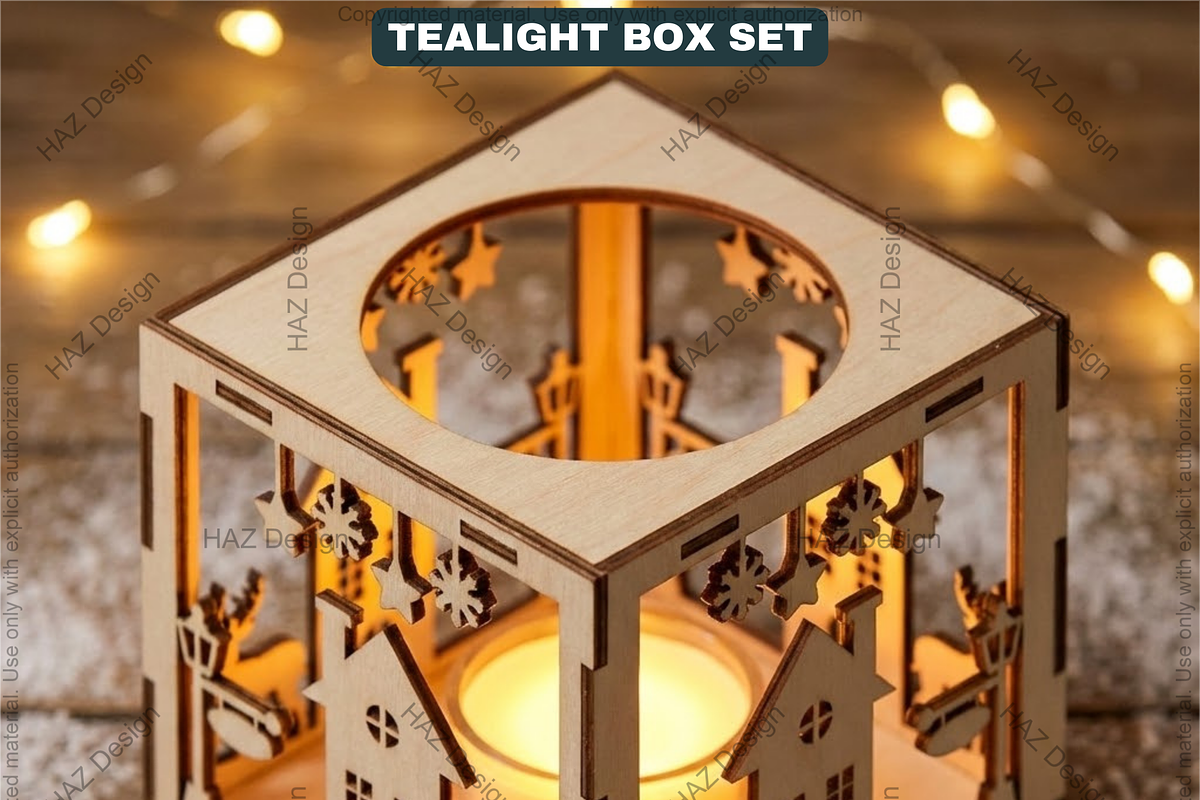 Tealight Holder Boxes SVG Laser Cut, a Graphic by AtacanDigital (Photo 9 of 14)