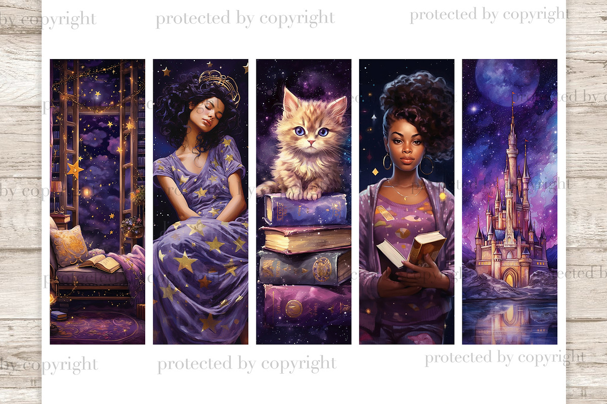 Night Bookmarks Sublimation Bundle, a Person Illustration by GlamArtZhanna (Photo 3 of 3)