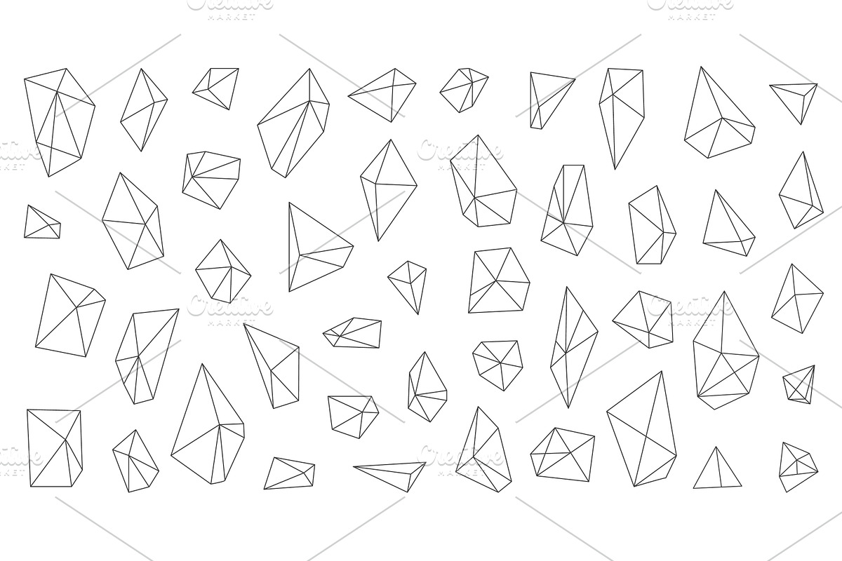 Black line polygonal elements, an Illustration by Valerie Bodnar