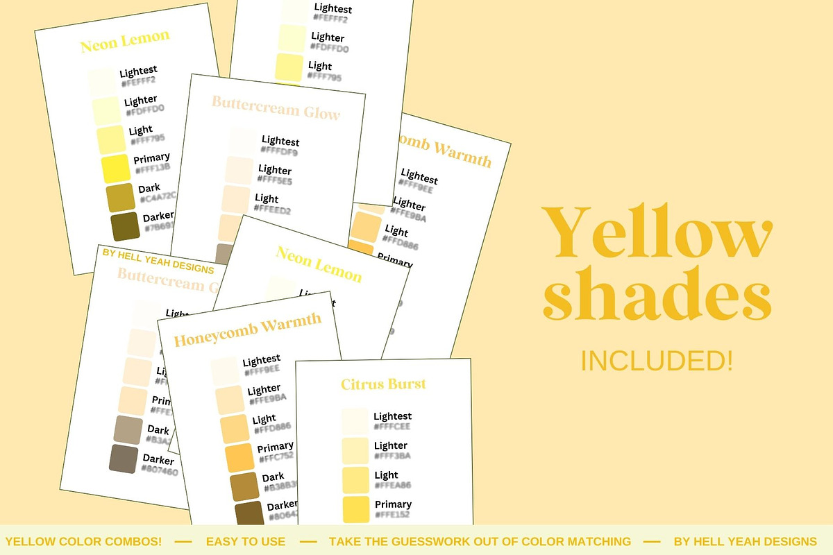 Yellow Color Palette Library, a Print Template by Hell Yeah Designs (Photo 9 of 10)