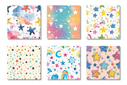 Hand Drawn Pastel Doodle Stars, a Pattern Graphic by Canvas Craft (Thumbnail 3 of 6)