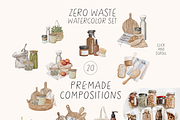 ZERO WASTE watercolor set, an Object Illustration by Yuliia Lashevska (Thumbnail 12 of 14)